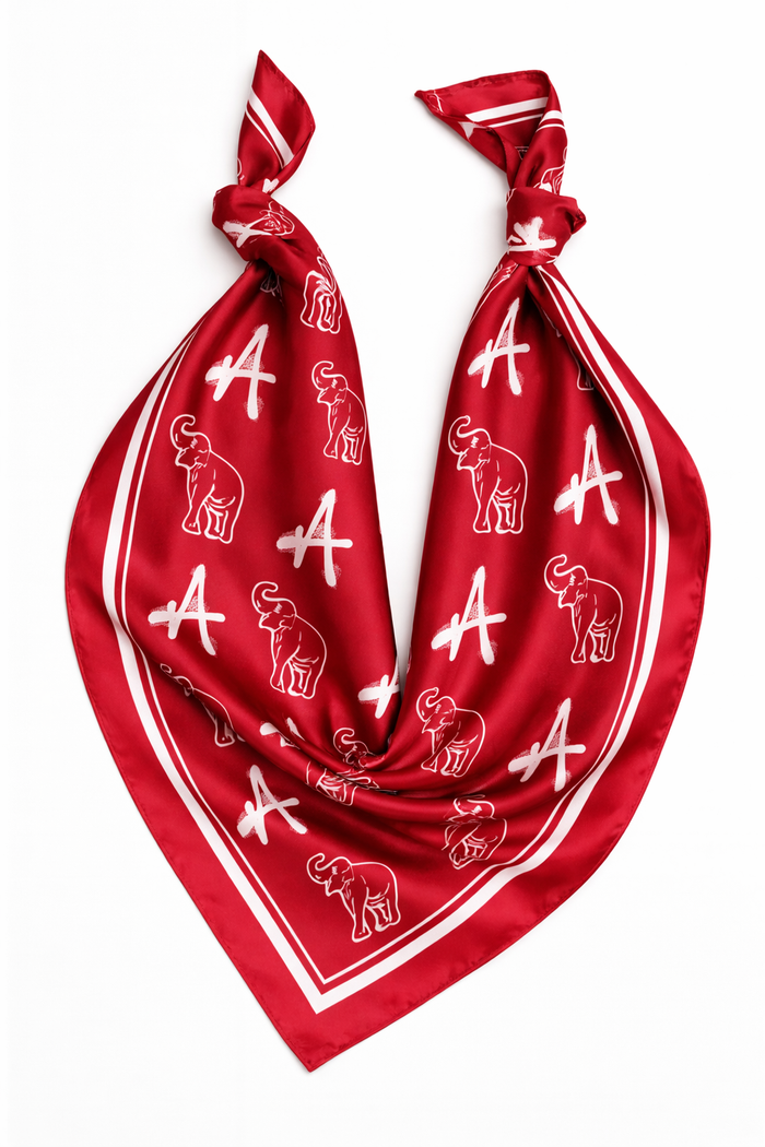 GAMEDAY BANDANA SCARF - CRIMSON & WHITE