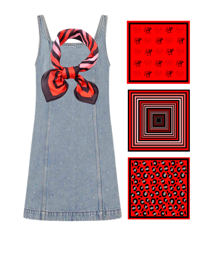 GAMEDAY BANDANA SCARF - RED & BLACK