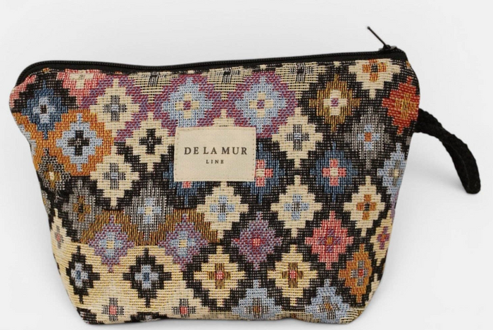 GEOMETRIC JACQUARD SMALL MAKEUP BAG - 2 STYLES