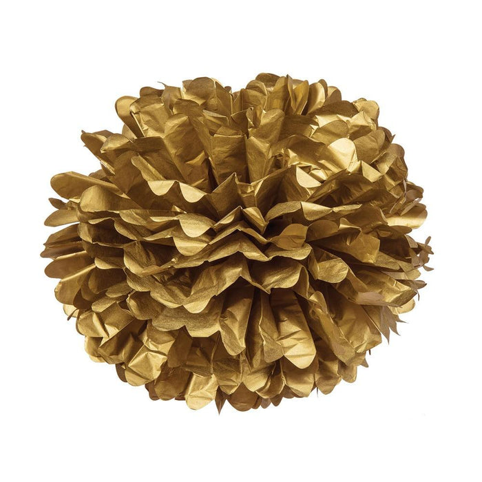 Gold 30 Inch Tissue Paper Flower Pom Pom - PaperLanternStore.com - Paper Lanterns, Decor, Party Lights & More