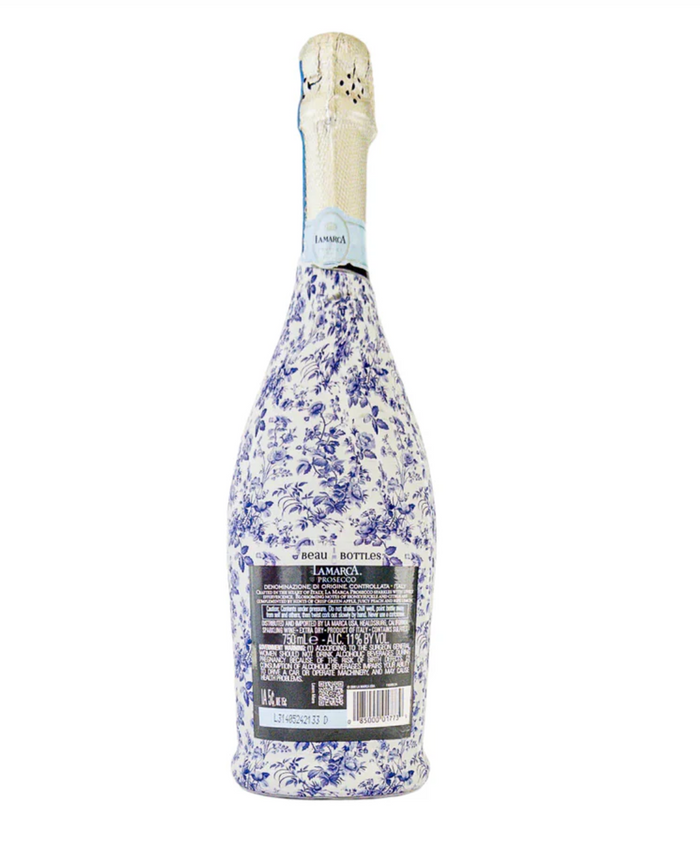 Grandmilleenial Blue Floral Bottle Wrap, La Marca Edition