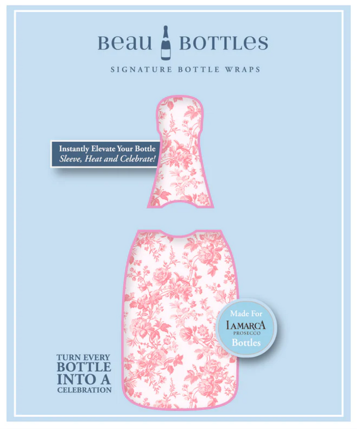 Grandmillenial Pink Floral Bottle Wrap, La Marca Edition