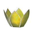 Grass Green & Silver Hani Small Capiz Lotus Candle Holder - PaperLanternStore.com - Paper Lanterns, Decor, Party Lights & More