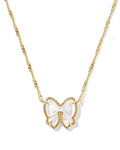 HALEY BOW SHORT PENDANT NECKLACE GOLD IVORY MOTHER OF PEARL