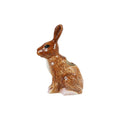 HAND-PAINTED STONEWARE RABBIT SHAPED VASE - BROWN