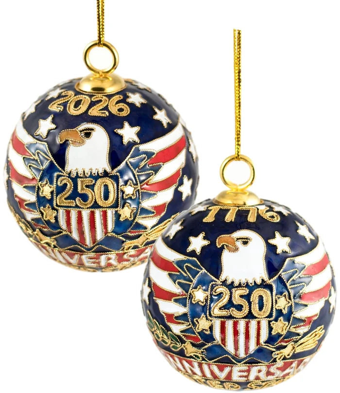 Handmade Cloisonne 250th Anniversary USA Ball Ornament
