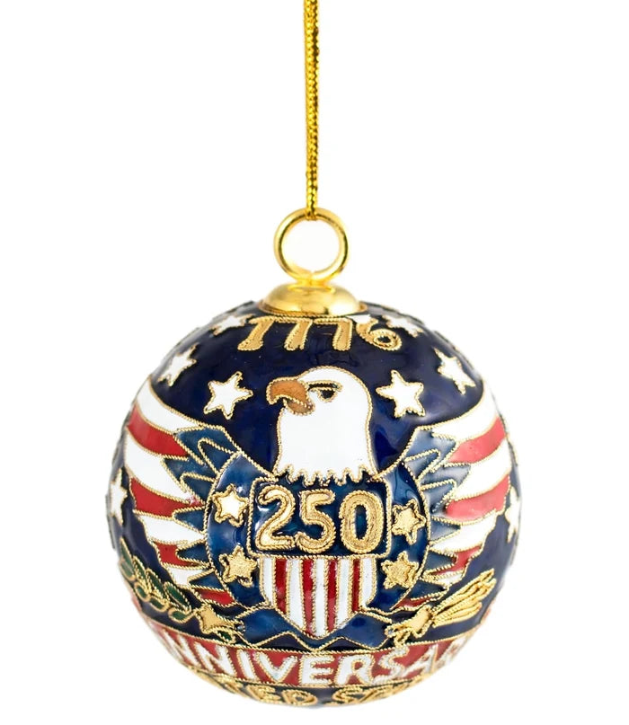 Handmade Cloisonne 250th Anniversary USA Ball Ornament