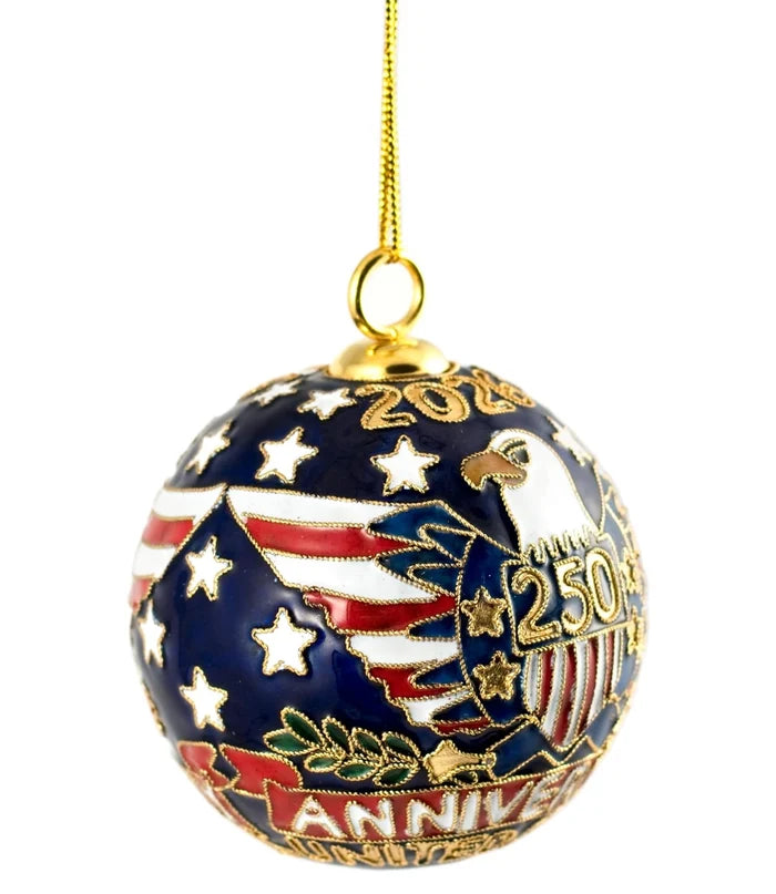 Handmade Cloisonne 250th Anniversary USA Ball Ornament