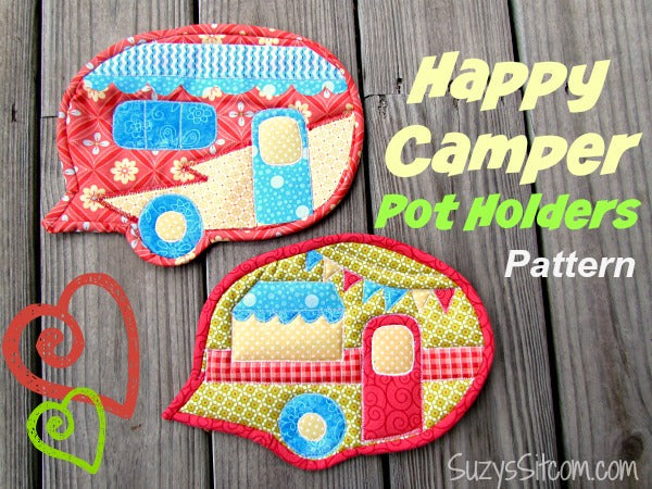 Happy Camper Pot Holders Digital Pattern