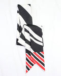 HARPER STRIPED SKINNY SCARF - RED BLACK