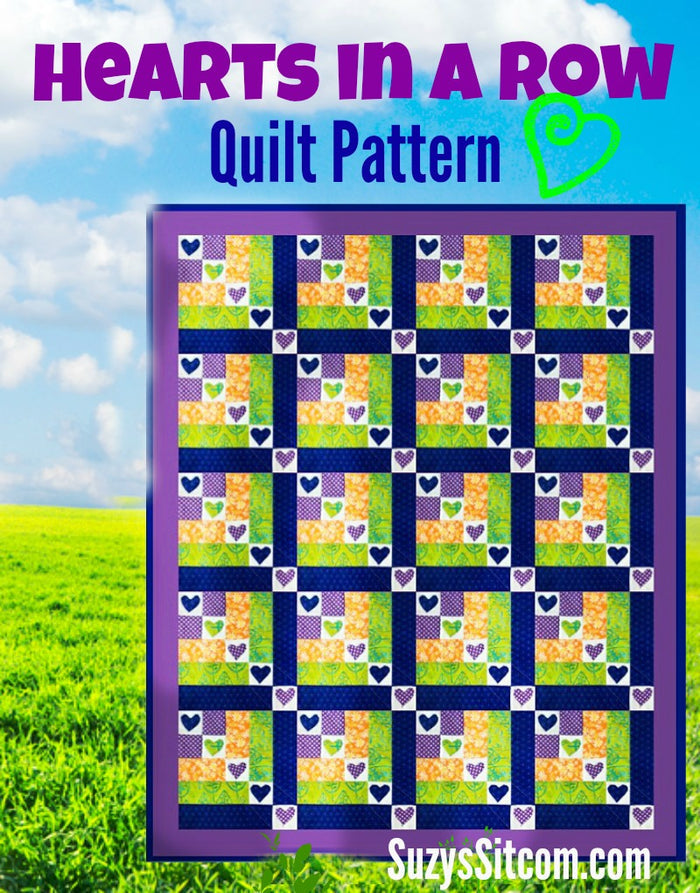 Hearts in a Row Digital Quilt Pattern