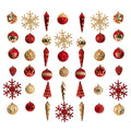 Holiday Deluxe Shatterproof, 52 Count Christmas Tree Ornament Box Set, Reusable Container