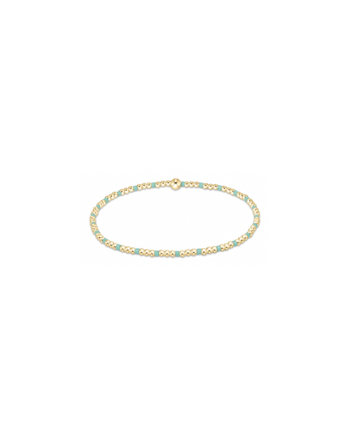Hope Sincerity Pattern 2mm Bead Bracelet, Mint