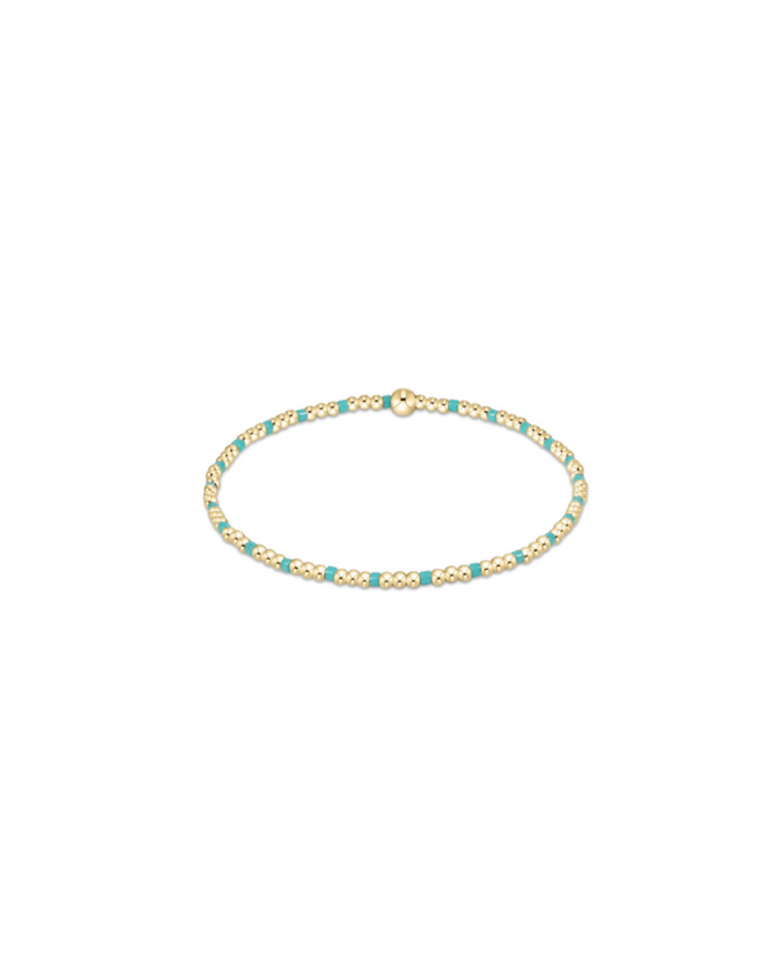 Hope Sincerity Pattern 2mm Bead Bracelet, Turquoise