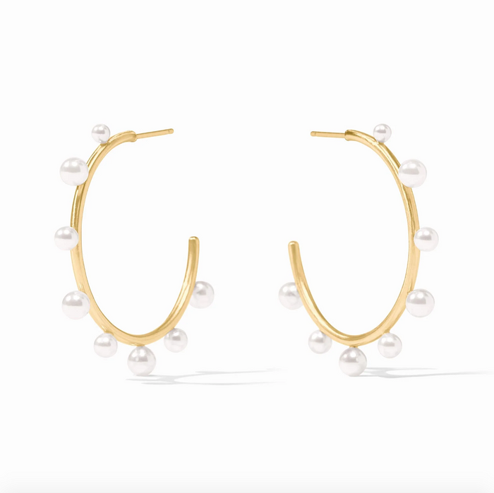 Hydra Stone Hoop, Pearl Large