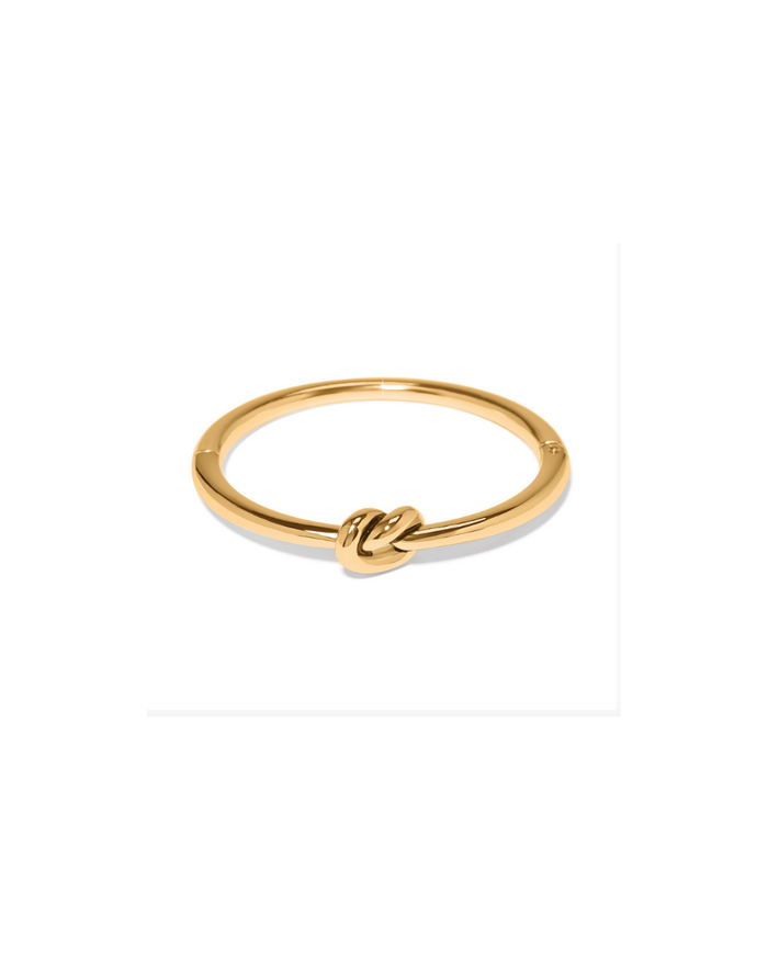 Interlok Single Knot Hinged Bangle, Gold
