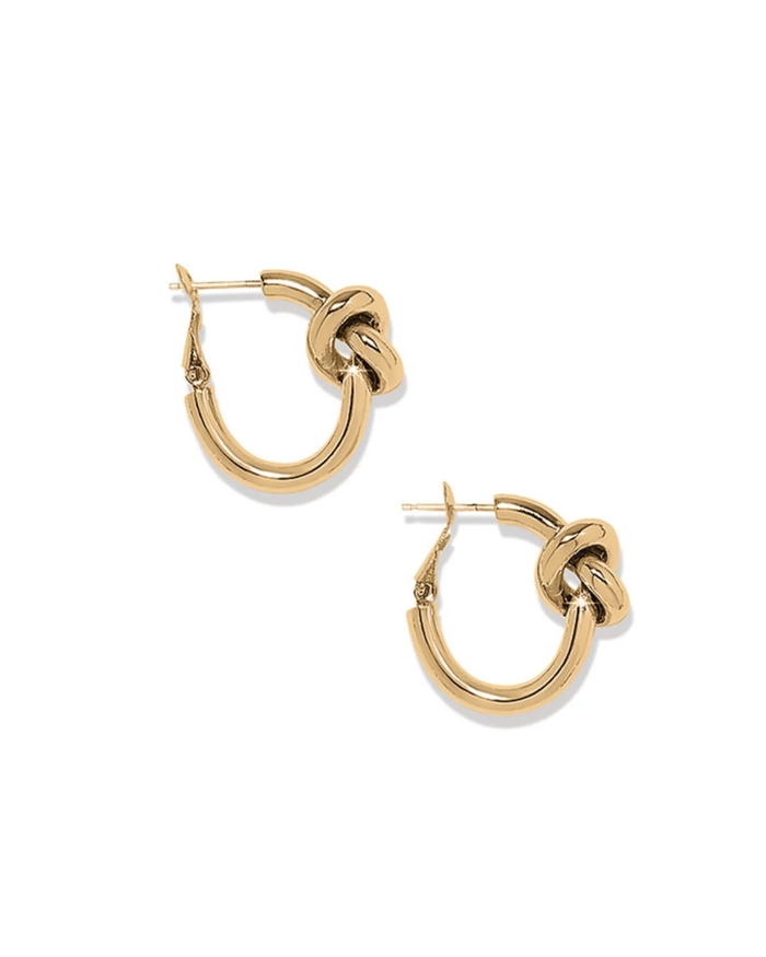 Interlok Single Knot Hoop Earrings, Gold
