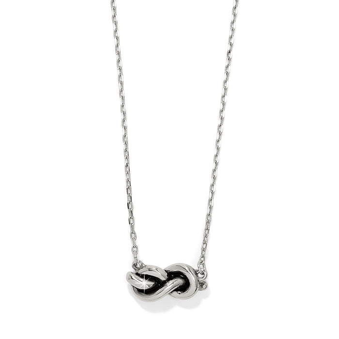 Interlok Single Knot Petite Necklace, Silver