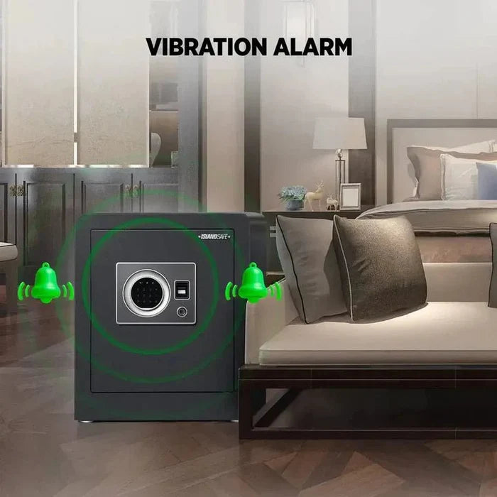 IslandSafe CBE45-BLK Biometric Security Safe Vibration Alarm