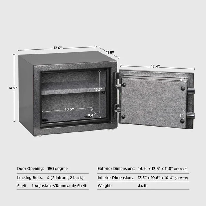 IslandSafe FNS30 FireShield Compact Fireproof Safe Dimensions