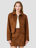LANEY SUEDE TAILORED JACKET - TAN