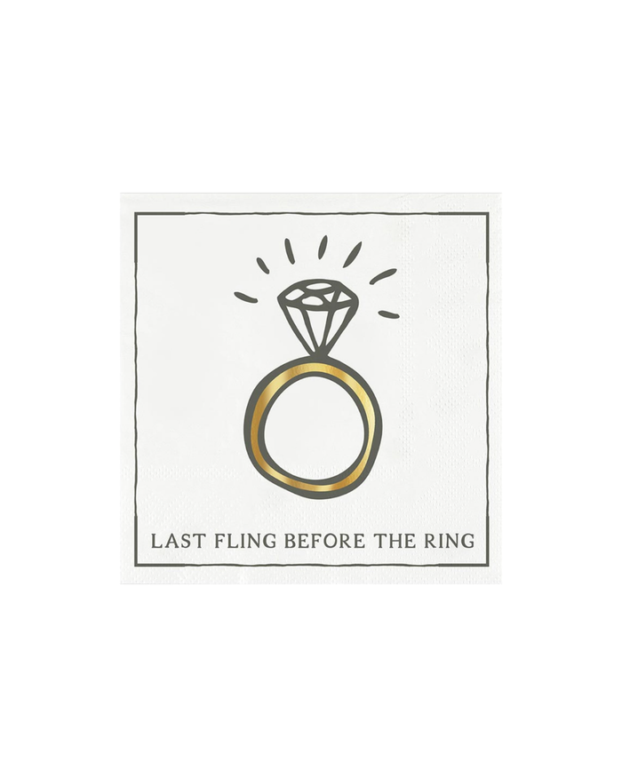 Last Fling Before the Ring Foil Square Napkins