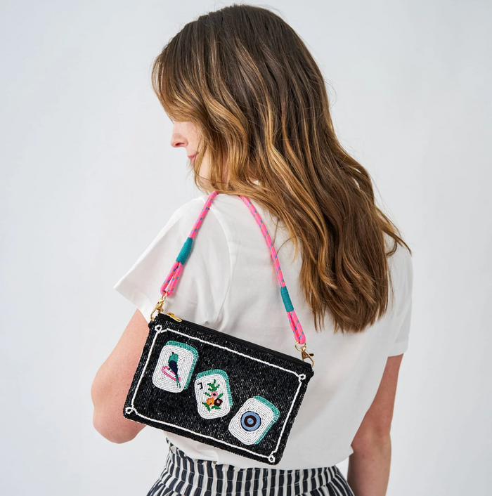 LEILA MAHJONG BEADED CLUTCH