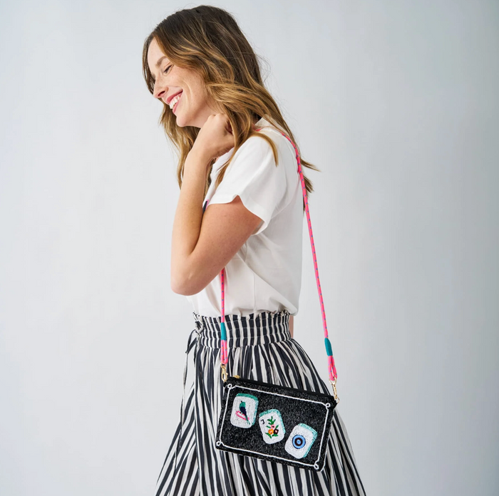 LEILA MAHJONG BEADED CLUTCH