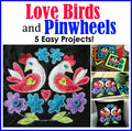 Love Birds and Pinwheels Digital Quilt Pattern