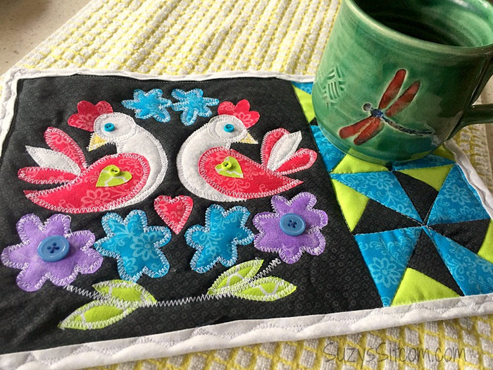 Love Birds and Pinwheels Digital Quilt Pattern
