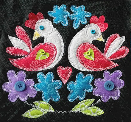 Love Birds and Pinwheels Digital Quilt Pattern