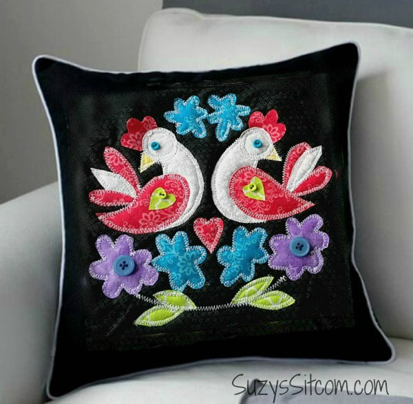 Love Birds and Pinwheels Digital Quilt Pattern