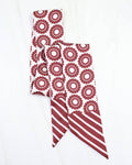 LUCY FLORAL SKINNY SCARF - MAROON WHITE