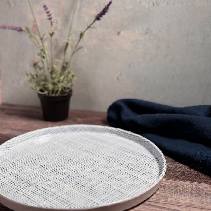 Luxe Linen 10-1/2" Melamine Dinner Plate/Platter, Indigo