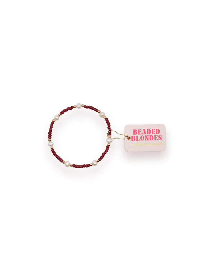 Maroon Pearl Bracelet