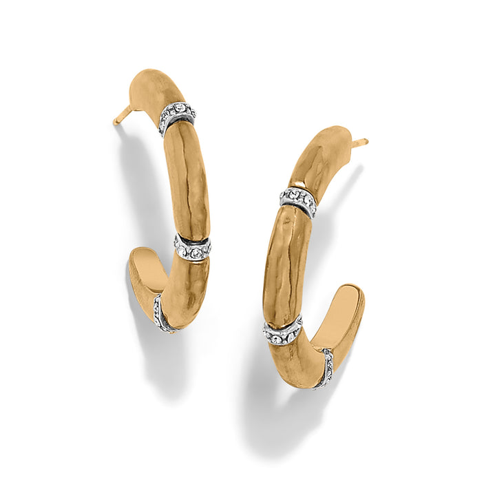 Meridian Geo Open Hoop Earrings, Gold