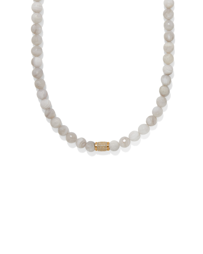 Meridian Solis Bead Necklace, Cream