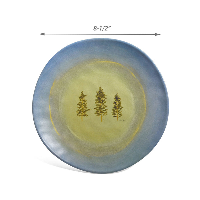 Merritt Lakeside Trees by Carole Shiber 8-1/2" Melamine Salad Plate, Set of 6