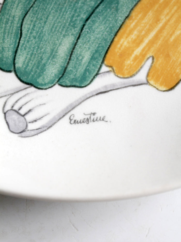 mid-century Italian Ernestine Salerno vegetable plate