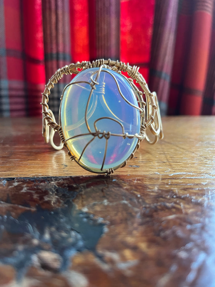 OPALITE WAVE CUFF BRACELET IN BRONZE