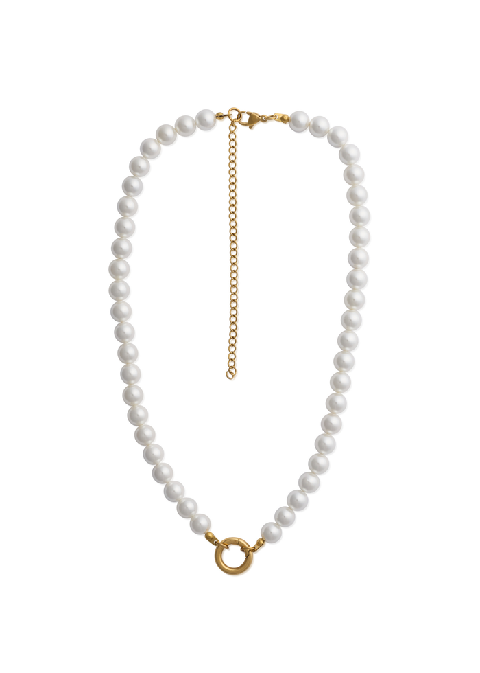 PEARL CARABINER NECKLACE