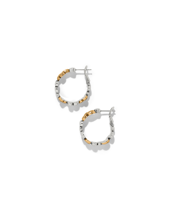 Pebble Edge Small Hoop Earrings, Silver/Gold