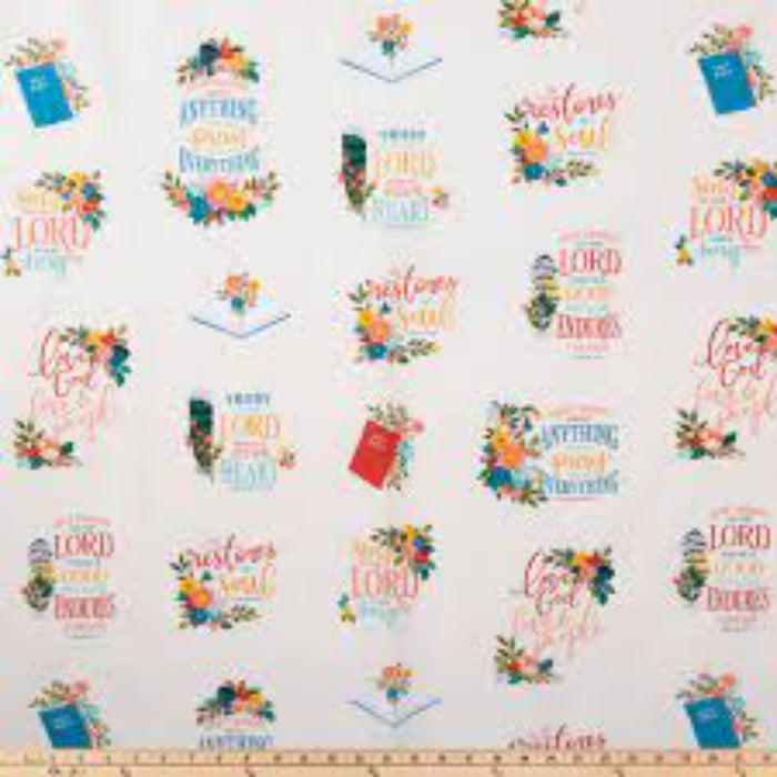 Pillowcase - Block Scripture Cotton Calico