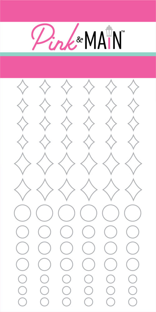 Pink & Main; Glitter Enamel Shapes, White