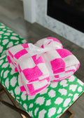 PINK/WHITE CHECKERED BLANKET