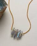 Rainy Day Necklace - Rainbow Quartz