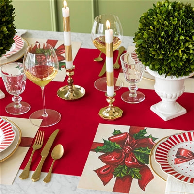 RED FLOCKED RUNNER