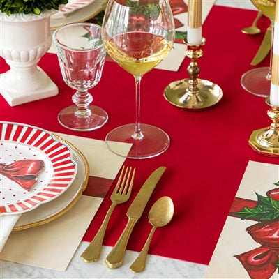 RED FLOCKED RUNNER