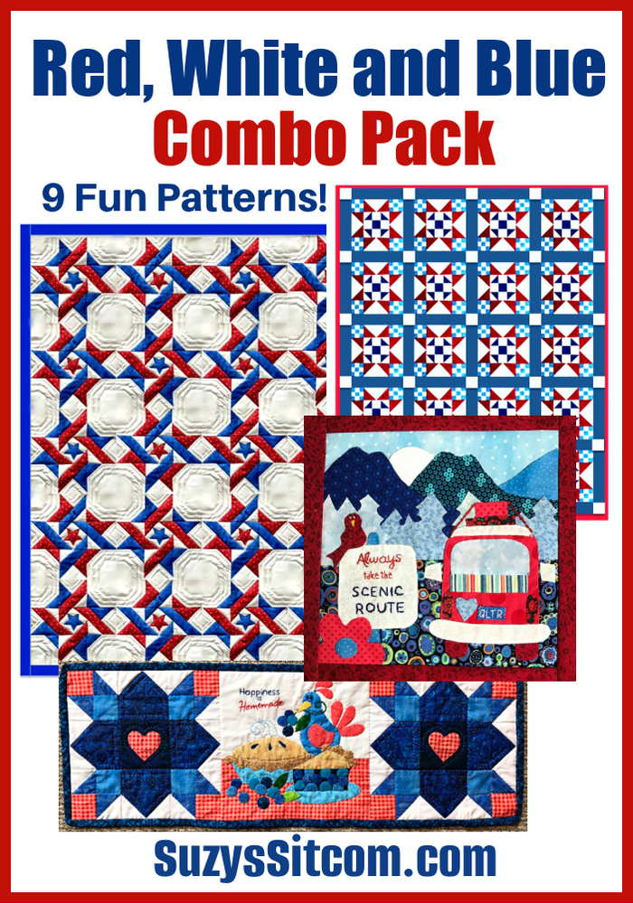 Red, White and Blue Combo Pack- 9 Fun Patterns!