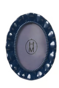 RESIN AND GLASS OVAL WAVY PHOTO FRAME - 2 COLORS